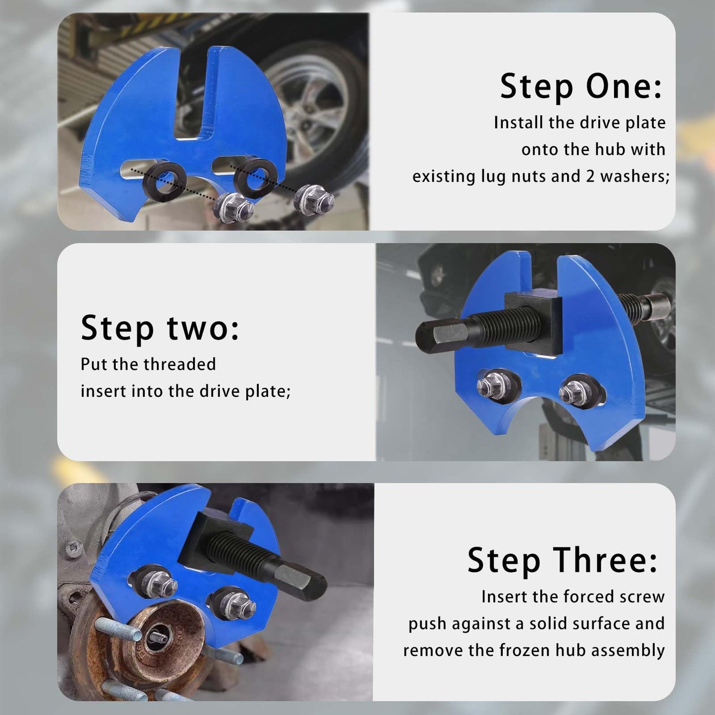 HZAUTOS 40100 Hub Remover Tool Kit, Brake Disc and Wheel Removal for Most 5, 6 & 8 Lug Hub Assemblies on Cars and Trucks
