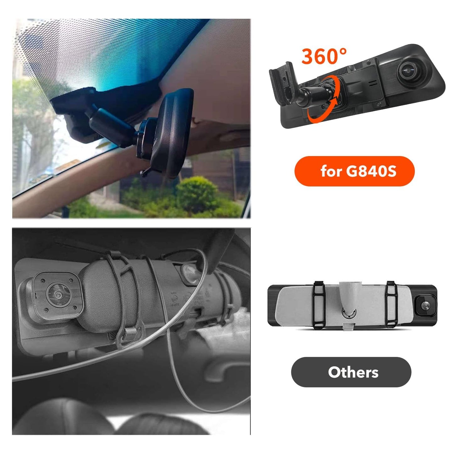 WOLFBOX OEM Bracket for USB C G840S/G840H/G850/G850P/G900/G900P Mirror Dash cam