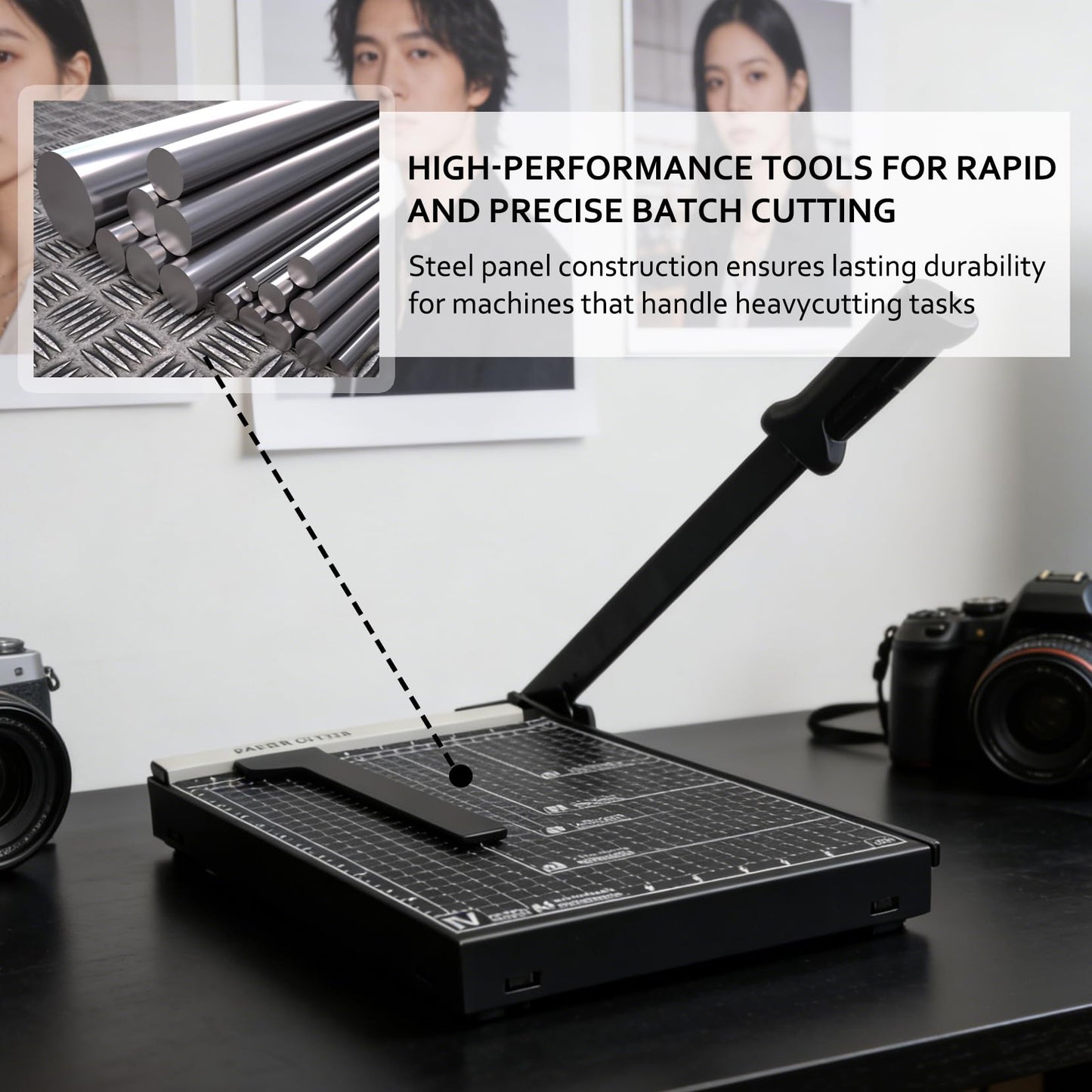 12 Inch Paper Cutter, Guillotine Paper Trimmer, 15 Sheets Capacity, Heavy Duty Paper Cutting Board for Home Office School