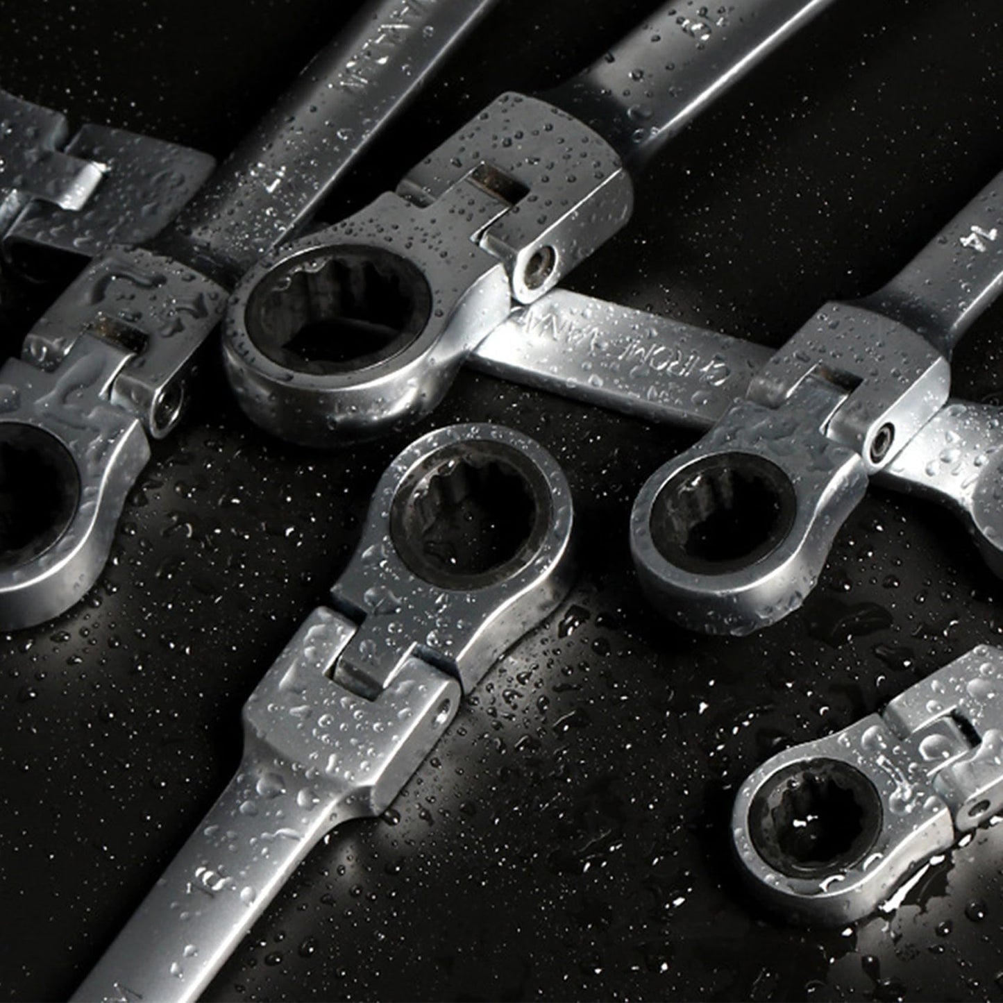 12-Piece Flex-Head Ratcheting Wrench Set Metric, 8-19mm, 72-Teeth Ratcheting Wrench, Cr-V Combination Wrench with Organizer Bag