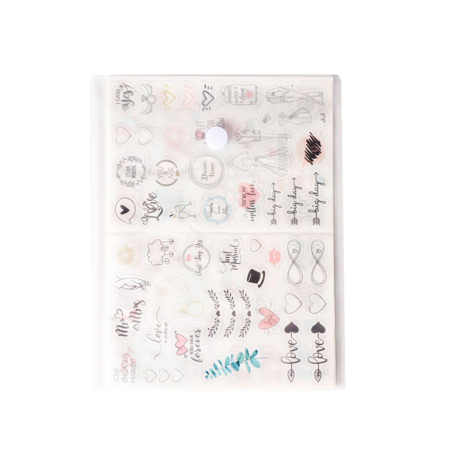YESSART 8.5 x 11 Vertical Clear Letter Sized Plastic Envelopes Document File Storage Holder 40 Pack Hook Loop Closure