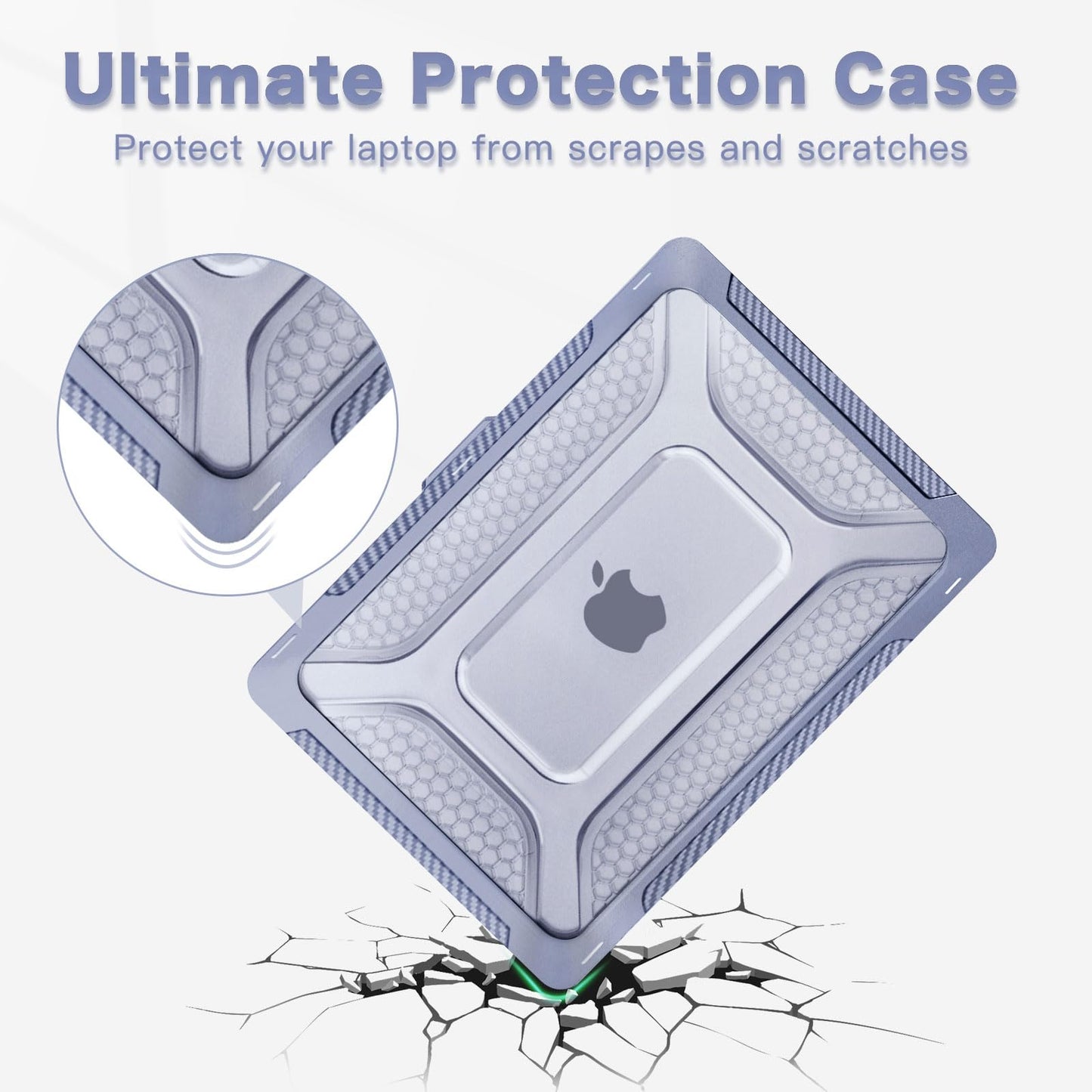 MOSISO Compatible with MacBook Pro 14 inch Case M5 M4 M3 M2 M1 2026-2021 A3427 A3426 A3434 A3112 A3185 A3401 A2918 A2992 A2779 A2442,2 in 1 Honeycomb TPU Bumper Case with Fold Kickstand, Lavender Gray
