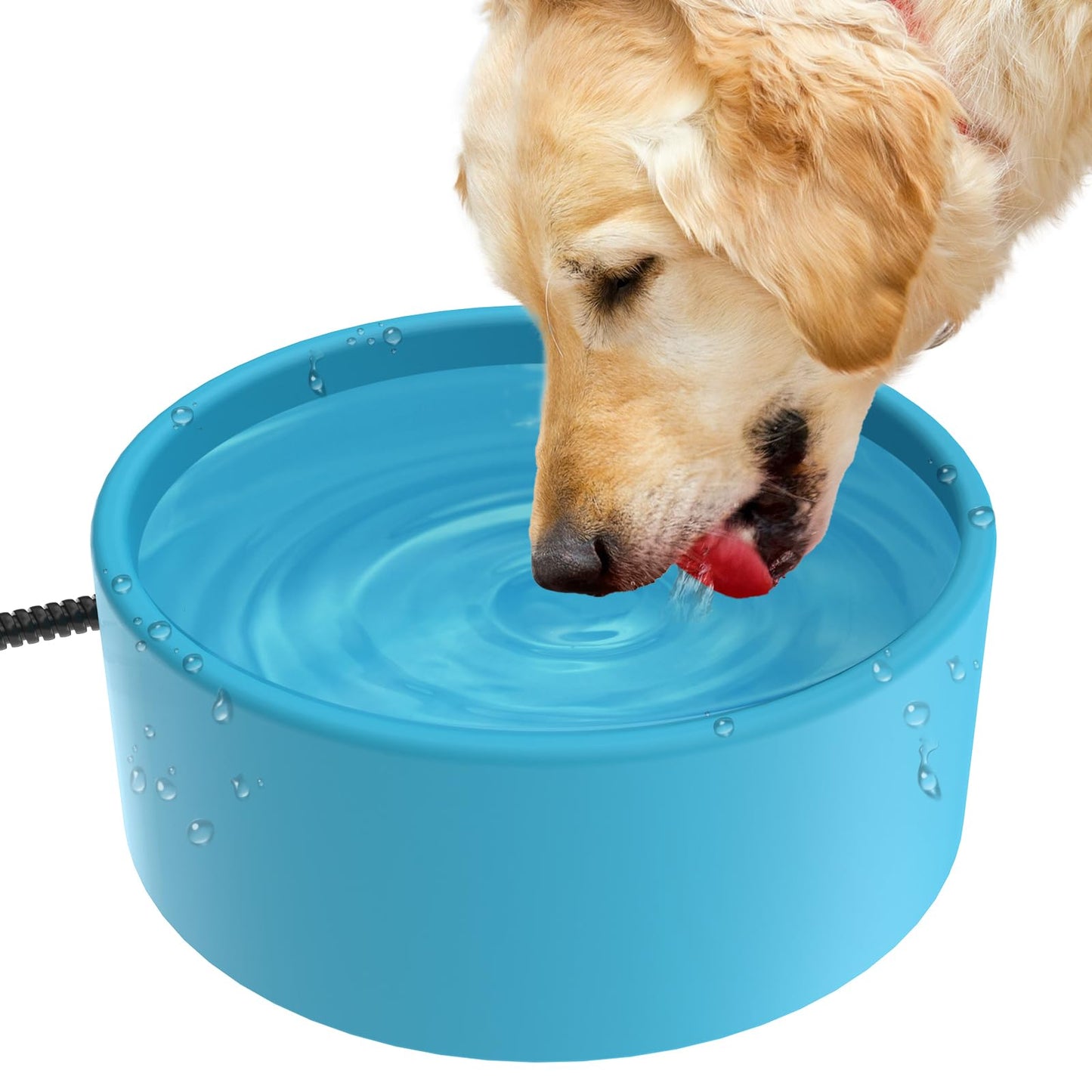 Heated Pet Bowl - KOKOPRO 3.2L for Dogs Cats, Heated Pets Bowl, Outdoor Water Bowl for Rabbit Chicken Duck Squirrel, 108 Ounces 30 Watts Feral Cat Feeding Station, No More Frozen Food or Water