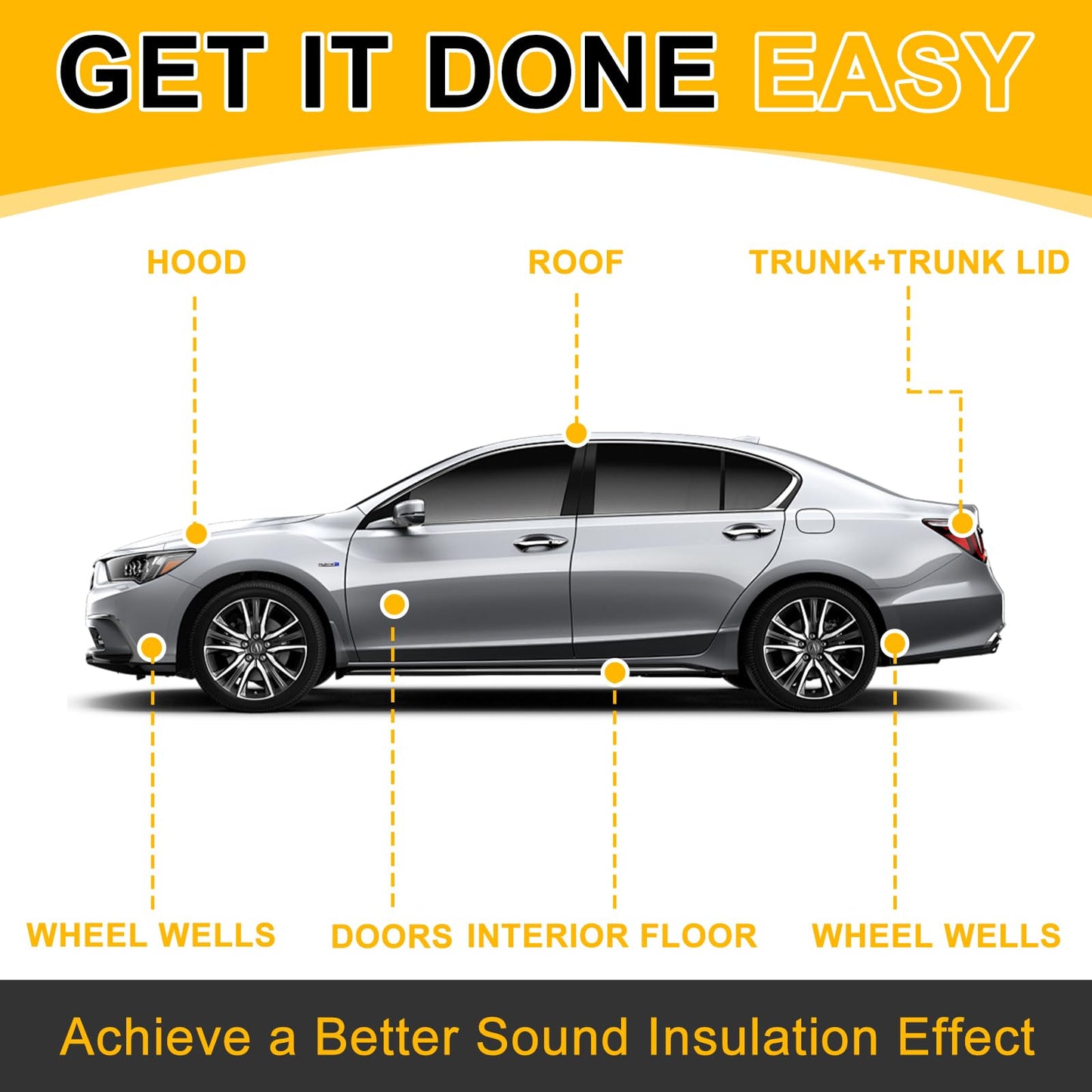 VOISEN Sound Deadener for Cars, 157 MIL (4 mm) 36 sqft Sound Deadening Mat,Car Sound Deadening Closed Cell Foam & Heat Insulation Mat - PE Foam Sound Deadener Material & Heat Barrier