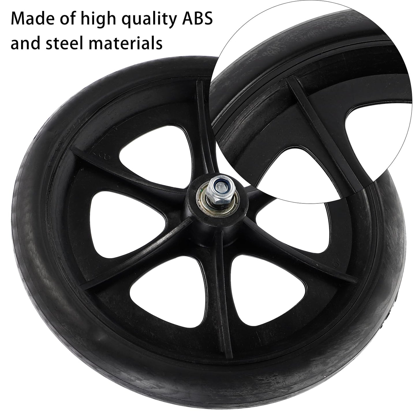 Wheelchair Front Castor Wheels Replacement: Parts Universal Fit 8 Inch 4pcs Black