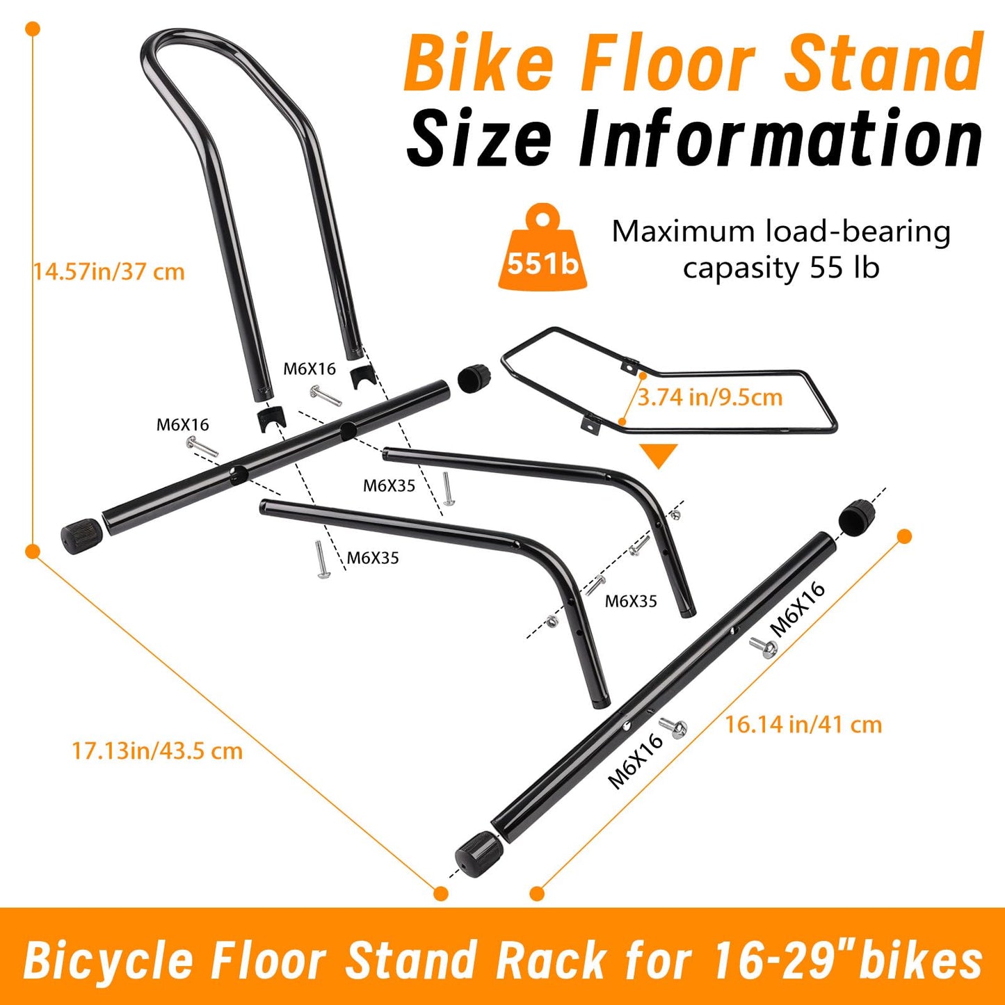 MIDOGAT Bike Stand Floor, Bike Rack Garage Bicycle Stands for Storage with Simple Push-In Lock Design Indoor/Outdoor, Suitable for 16 "-29" Bikes