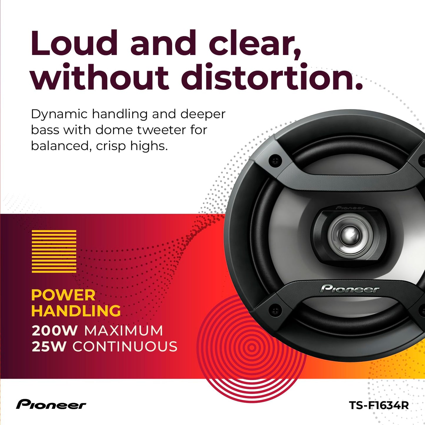 Pioneer TS-F1634R 6.5" 200W 2-Way Speakers