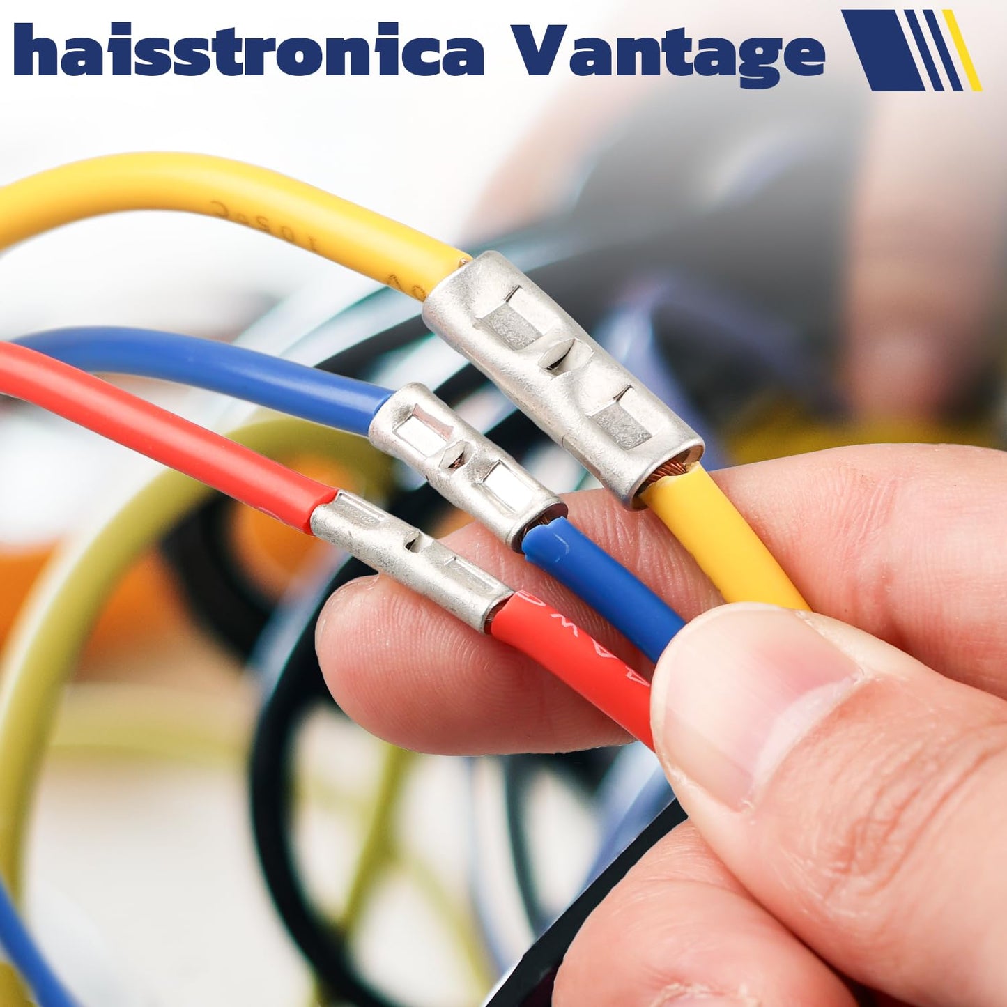 420PCS Non-Insulated Butt Connectors Kit,haisstronica 24-8 Gauge Non-Insulated Wire Connectors of Tinned Red Copper,Electrical Crimp Terminals