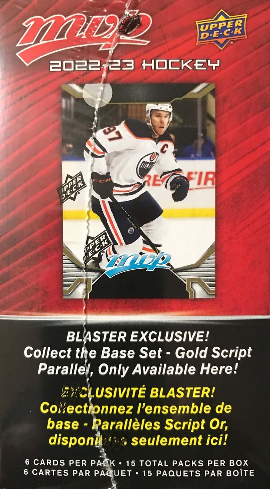 Upper Deck 2022-23 MVP Hockey Blaster Box (15 Packs of Hockey Cards)