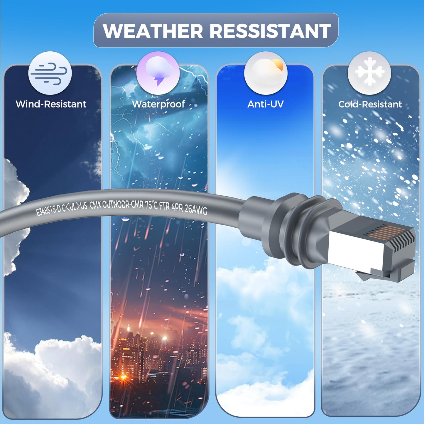 for Starlink Gen 3 Cable 100FT/30M, Waterproof Extension Cable for Starlink Gen 3 Actuated Dish, Fast & Stable Starlink Ethernet Cord V3