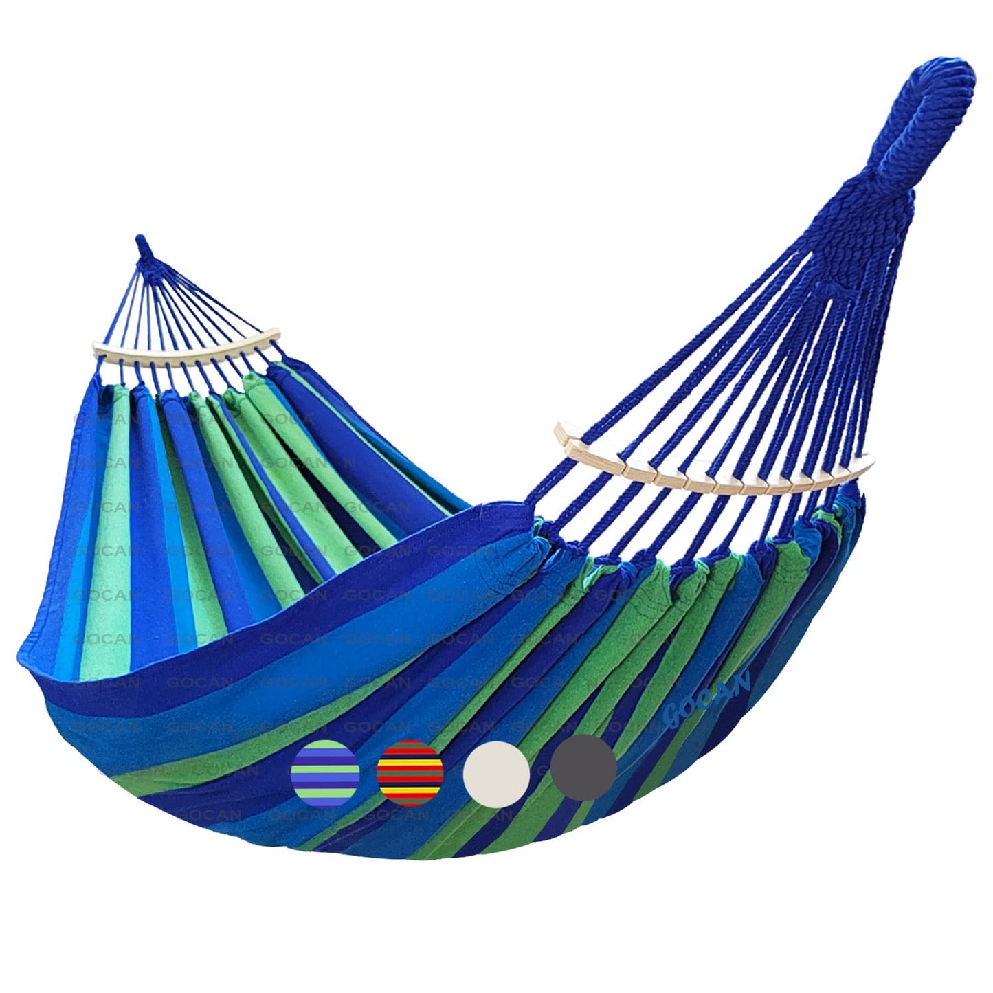 GOCAN 2 Person Hammock 220 x 160 cm Total Length 330 cm Load 300 kg Cotton Canvas Hammock Outdoor Garden Indoor Balcony Red with Removable Spreader Bar