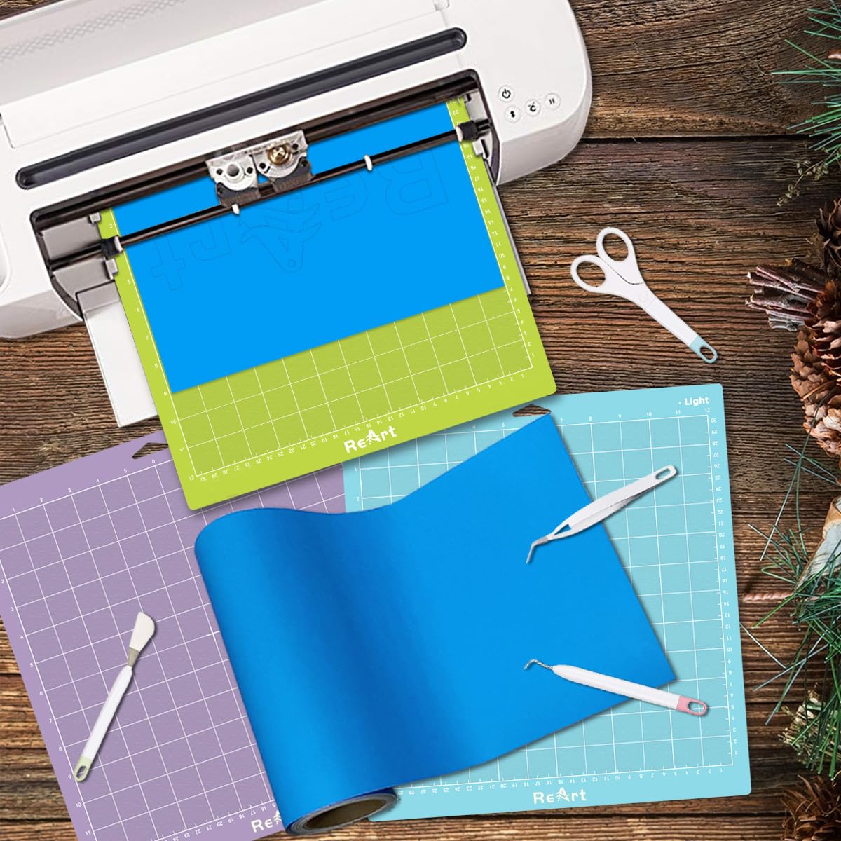 ReArt Cutting Mat Variety 6 Packs Adhesive Replacement - Strong, Standard, Light Suit for Maker/Explore Air 2/Air/One - 12in x 12in x 3 Packs, 12in x 24in x 3 Packs.