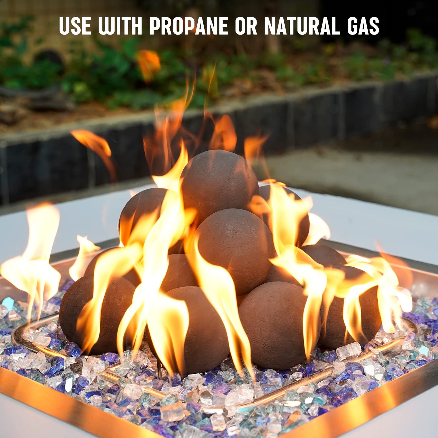 Stanbroil Ceramic Fire Balls - 3” Round Fire Stones for Fire Pit Fire Bowl and Fireplace - Set of 15, Black