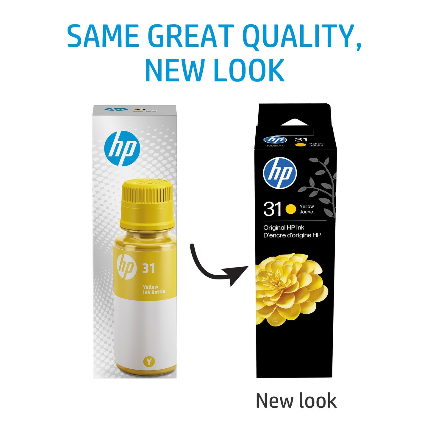 HP 31 Yellow Ink Bottle, 70ml (1VU28AN)