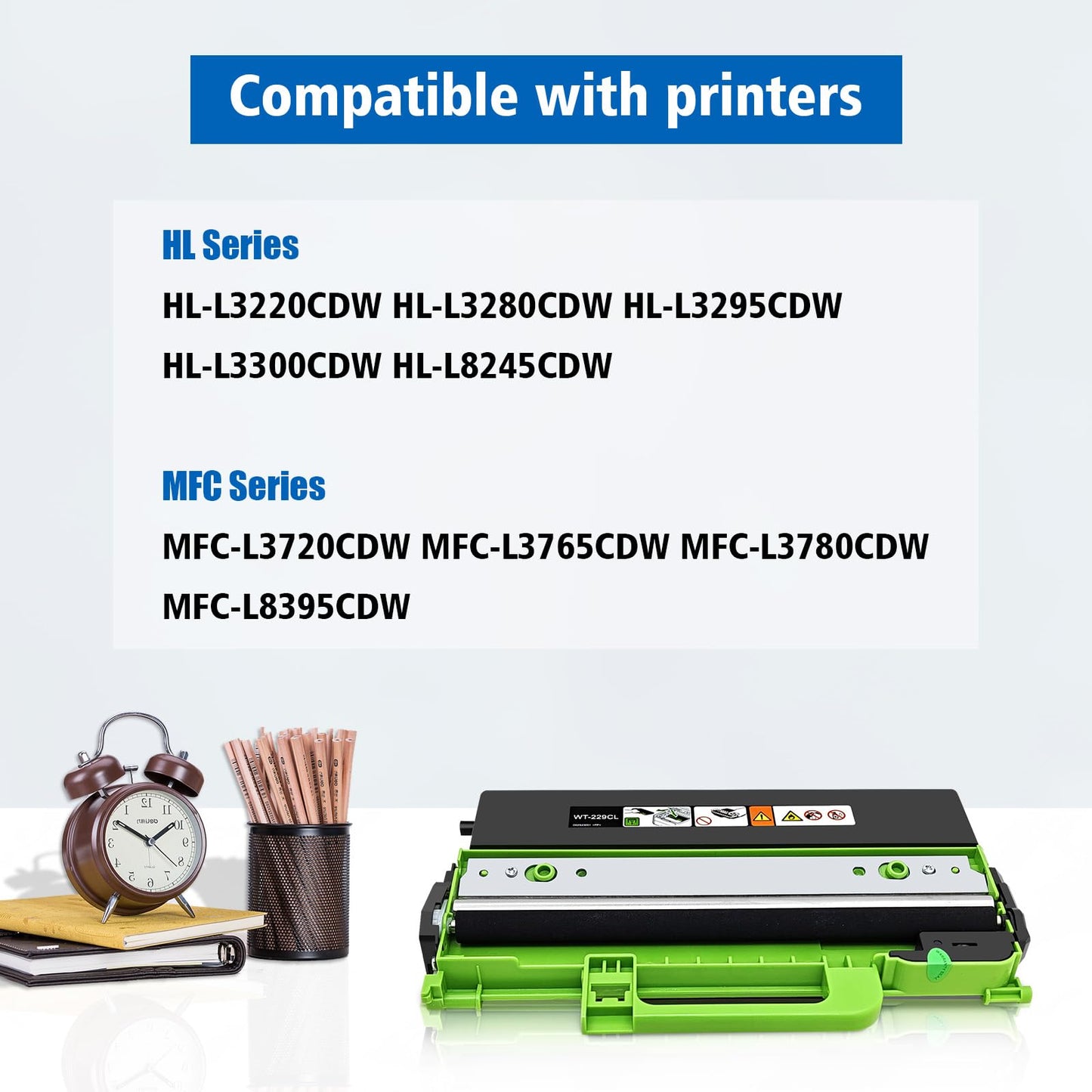 Aseker WT-229CL WT229CL Waste Toner Box Compatible for Brother HL-L3220CDW HL-L3280CDW HL-L3295CDW HL-L3300CDW HL-L8245CDWMFC-L3720CDW MFC-L3765CDW MFC-L3780CDW MFC-L8395CDW Printer 50000 Pages