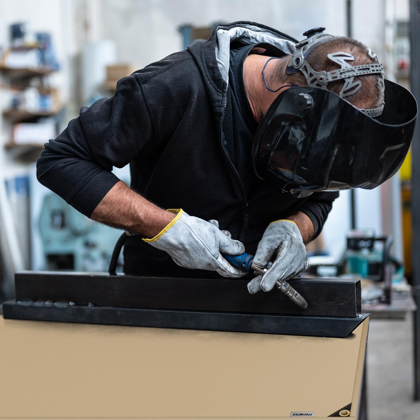 2 Pack Heavy Duty Fiberglass Welding Blanket, 4x6 ft Heat Resistant Blanket with Brass Grommets, Multi-Purpose Welding Mat for Grill, Smoker, Camping, Industrial Use