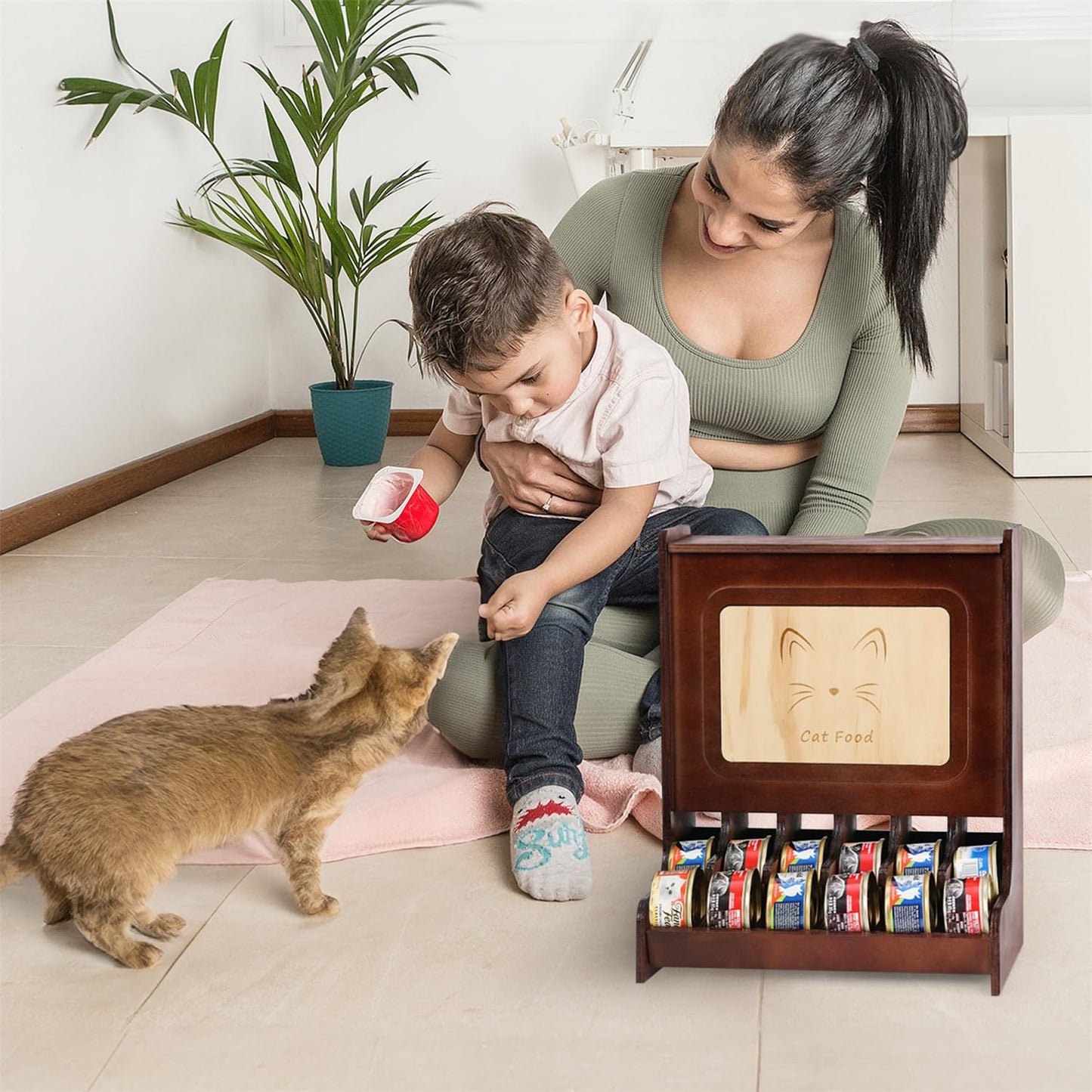 Canned Cat Food Dispenser for 3 oz Cans,Wet Cat Food Organizer,Canned Cat Food Dispenser,Wet Cat Food Storage,Pet Food Storage,Canned Cat Food Container,Cat Lover Gift (Hold 36-3 oz cans).