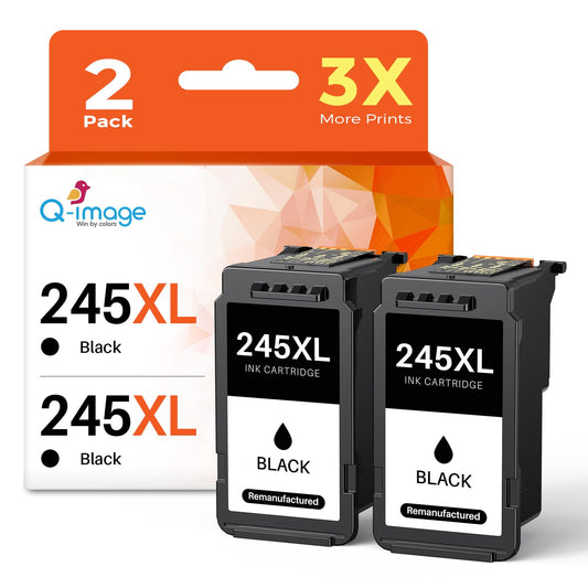 (2 Black) 245XL Ink Cartridge Replacement for Canon 245XL Black 245 PG245 Work with MG2522 MX490 MX492 TS3122 TS3322 TR4520 TR4500 MG2520 TS3300 MG2525 TR4522 TS3100 TS3320 MG2500 TS3100