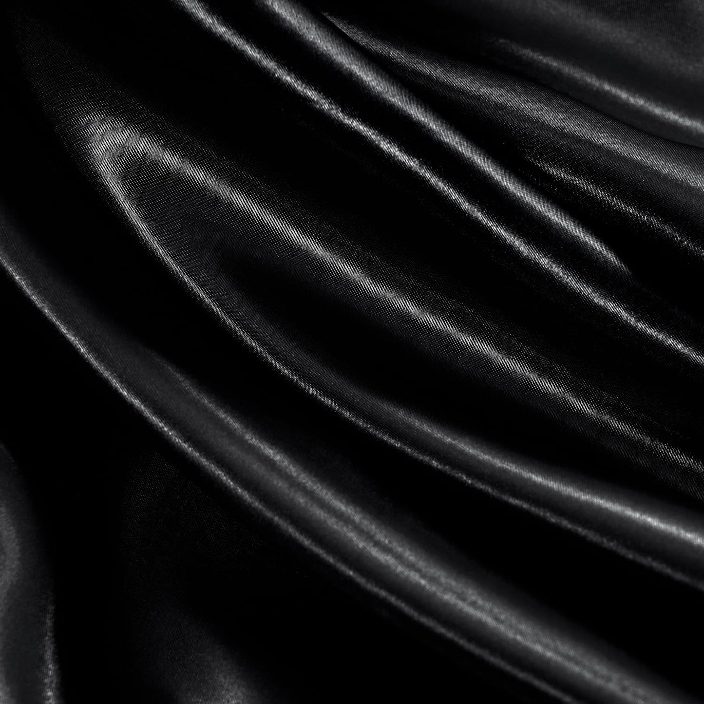 GOLAL Satin Sheets Queen Size - 4 Pieces Luxury Silky Soft Bed Sheets, Wrinkle-Free Black Satin Silk Sheet Set with 1 Deep Pocket Fitted Sheet, 1 Flat Sheet, 2 Pillow Cases