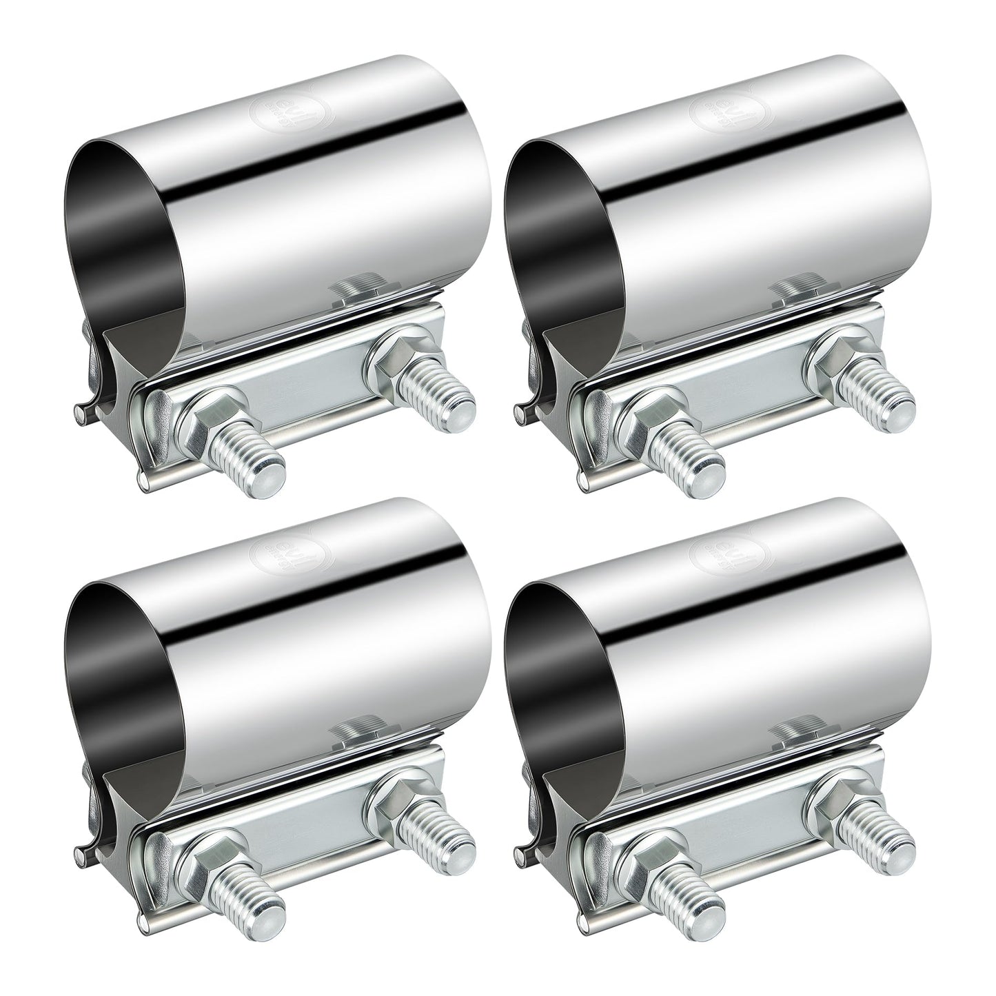 EVIL ENERGY 2.25 Inch Exhaust Clamp,2 1/4" Butt Joint Band Clamp Sleeve Coupler Stainless Steel for Pipes,Mufflers,Catalytic Converters 4PCS