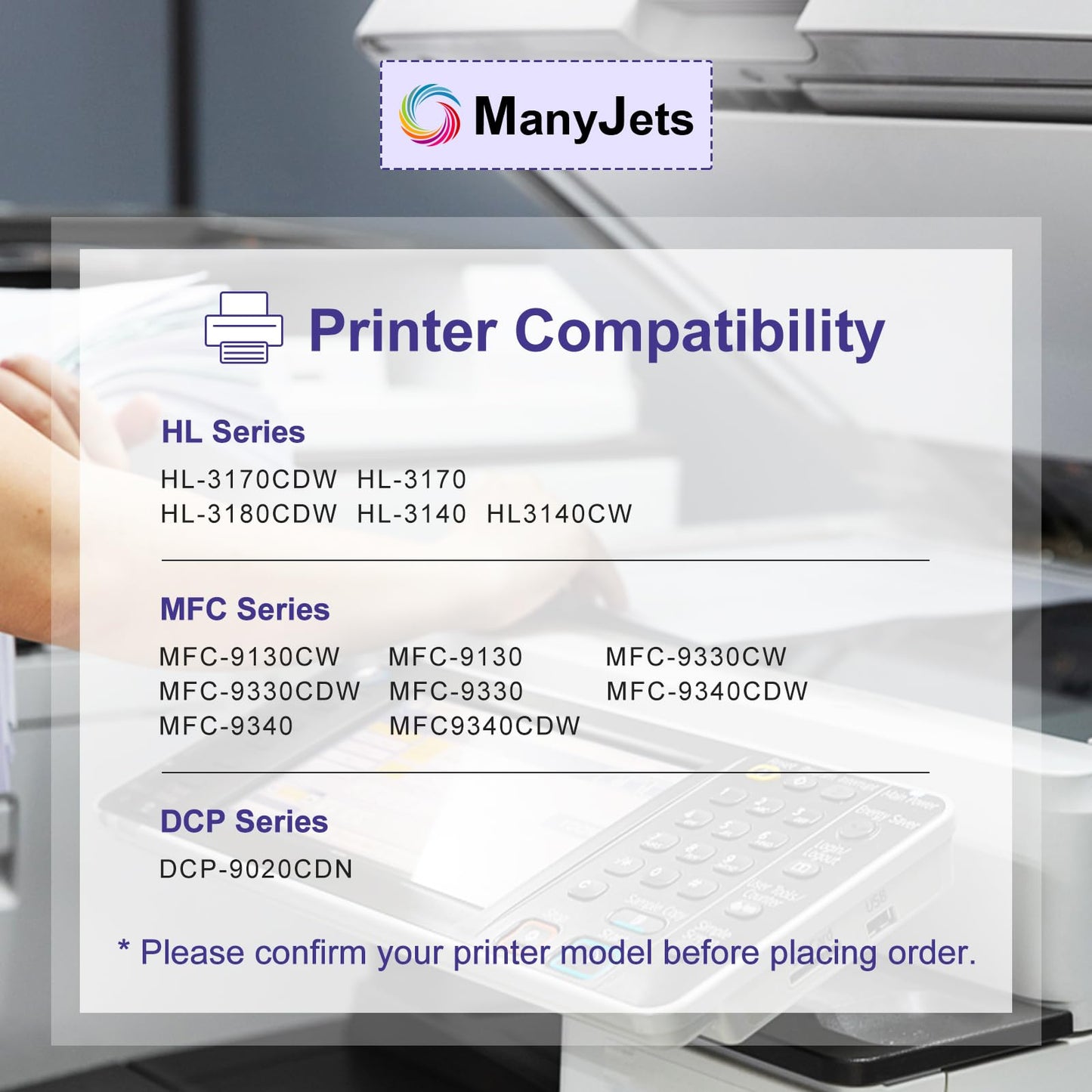 ManyJets DR221CL Drum Unit Replacement for Brother DR221CL DR-221CL 4-Pack DR-221CL Drum Unit for MFC-9130CW 9330CW HL-3170CDW 3180CDW 3140CW MFC-9340CDW DCP-9020CDN MFC-9330CDW Printer (BK/C/M/Y)