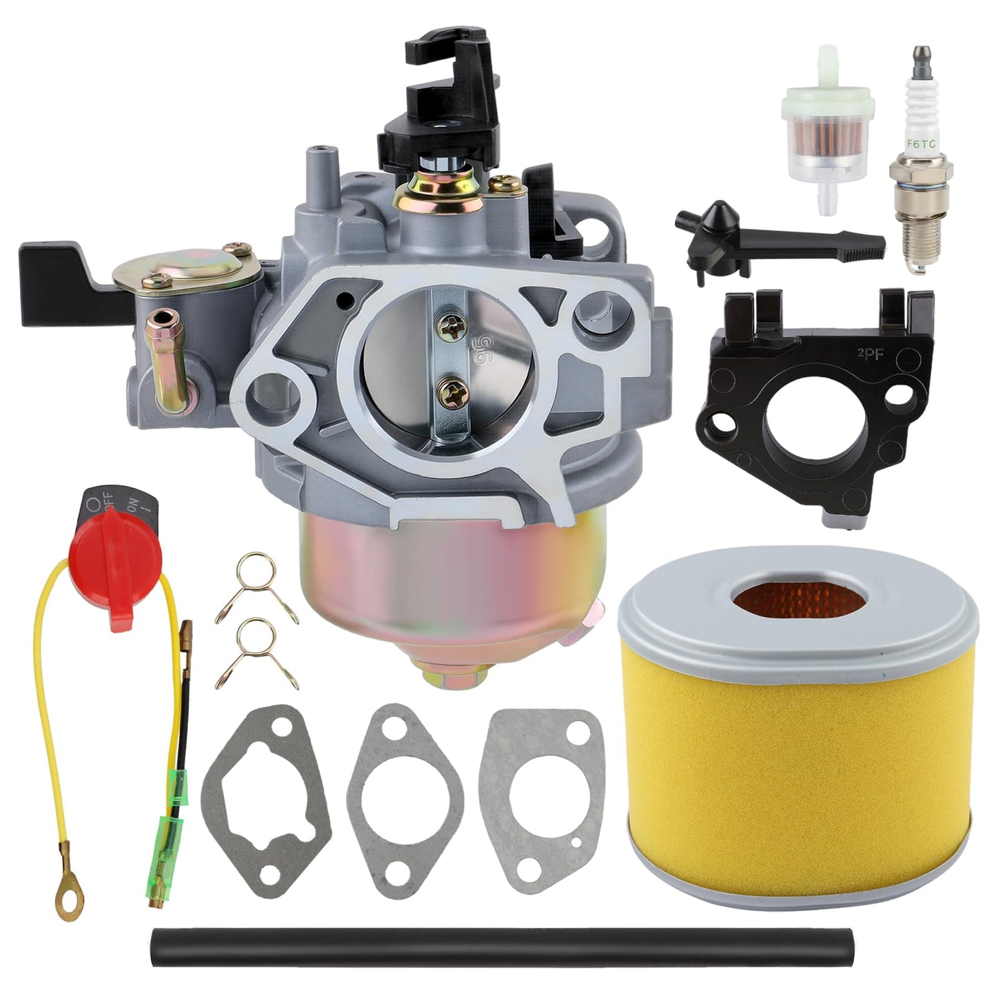 GX390 Carburetor Replacement for Honda GX390 13HP 11HP Engine GX340 13HP Carb with Air Filter Gaskets Tune up kit w/Choke Level Replaces 16100-ZF6-V01 DXPW60605 DXPW60606 DH4240B DXPW4240 DXPW4440
