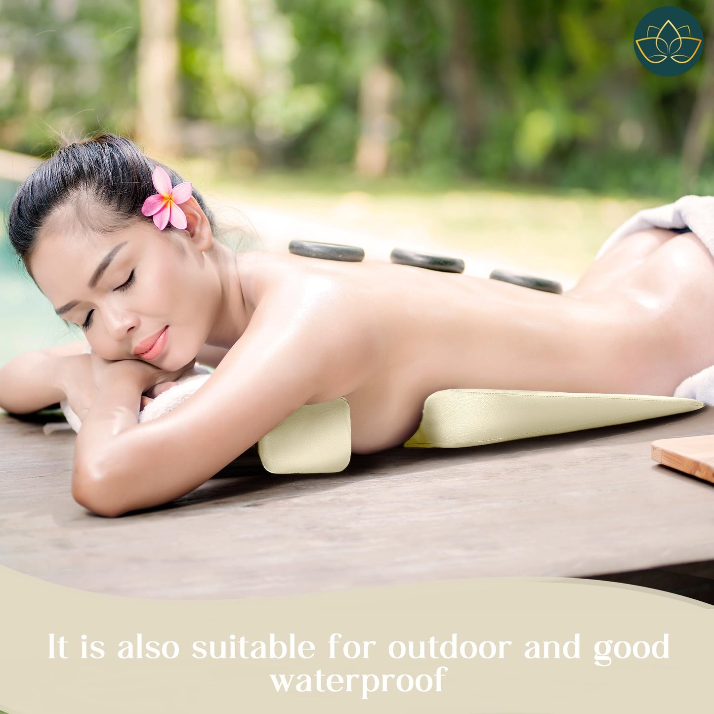 Easy Spa Massage Table Breast Pillow Upgraded for Larger Bust Sizes(AA-D), Wedge Cushion, Comfort Bolster Wedge, Prone Pillow (Cream)