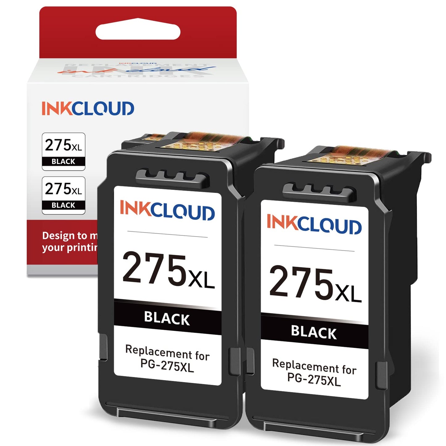 INKCLOUD 275XL Black Ink Cartridges High Capacity Compatible with Canon PG-275 XL PG275 Black (4981C001) for Canon PIXMA TS3522 TS3520 TR4720 Printer, 2Pack