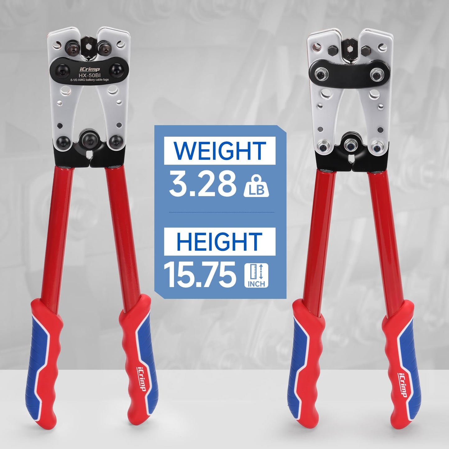 iCrimp Cable Lug Crimping Tool for Heavy Duty Wire Lugs,Battery Terminal,Copper Lugs AWG 8-1/0