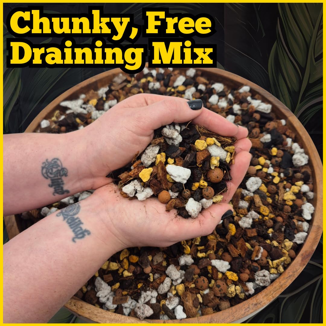 Aroid Potting Mix – Chunky Fast-Draining Houseplant Soil with Pine Bark, Coco Chunks & LECA for Monstera, Anthurium, Philodendron, Pothos, Rhaphidophora & Syngonium