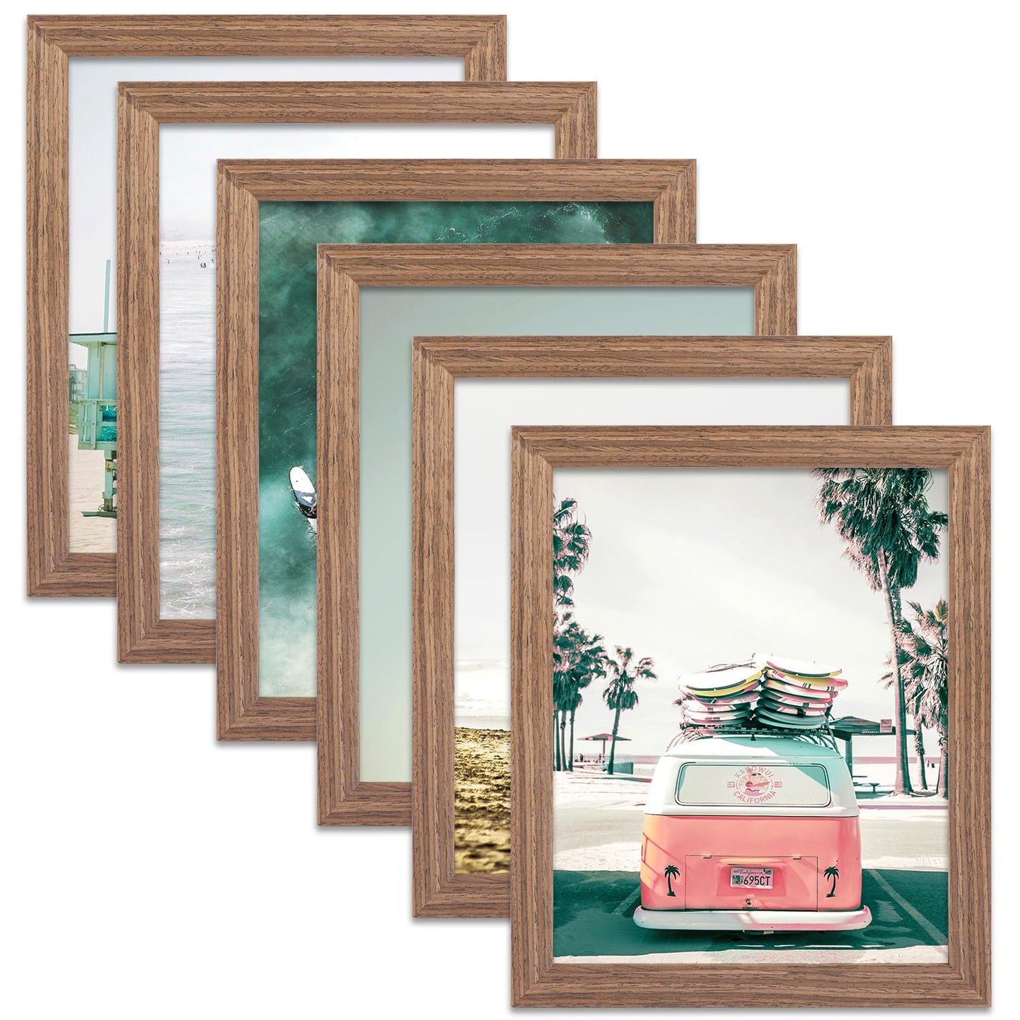 ADDMES 6 Pack 8X10INCH Picture Frames Set, Gallery Picture Frames Colleage for Wall, Multi-sized Photo Frames for Family, Home Wall Decor (6 BROWN)