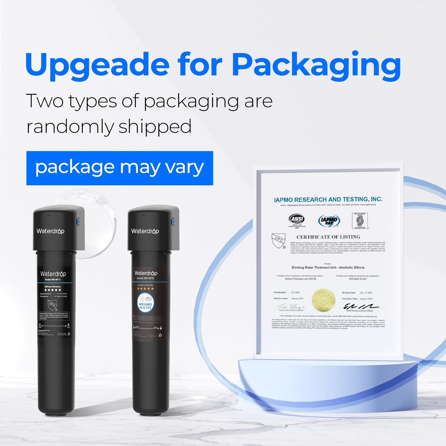Waterdrop 15UA Under Sink Water Filter System, Reduces Lead, Chlorine, Bad Taste & Odor, Under Counter Water Filter Direct Connect to Kitchen Faucet, NSF/ANSI 42 Certified, 19000 Gallons, USA Tech