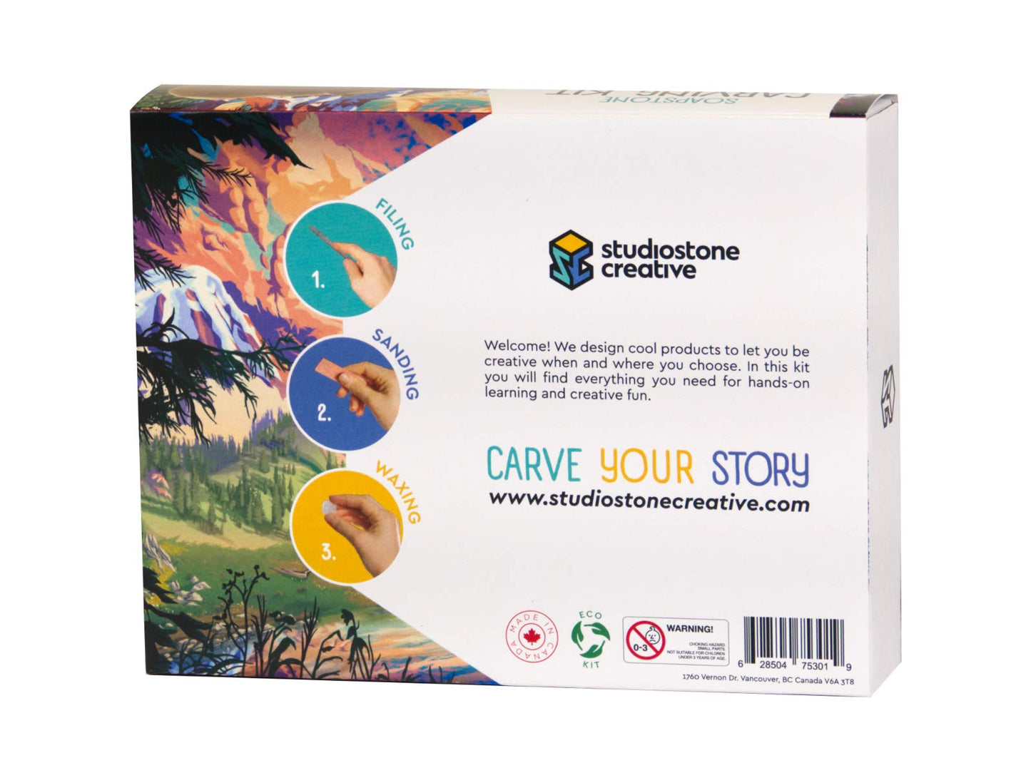 Wolf Studiostone Creative Soapstone Sculpture Carving DIY Arts and Crafts Kit for Kids Adults