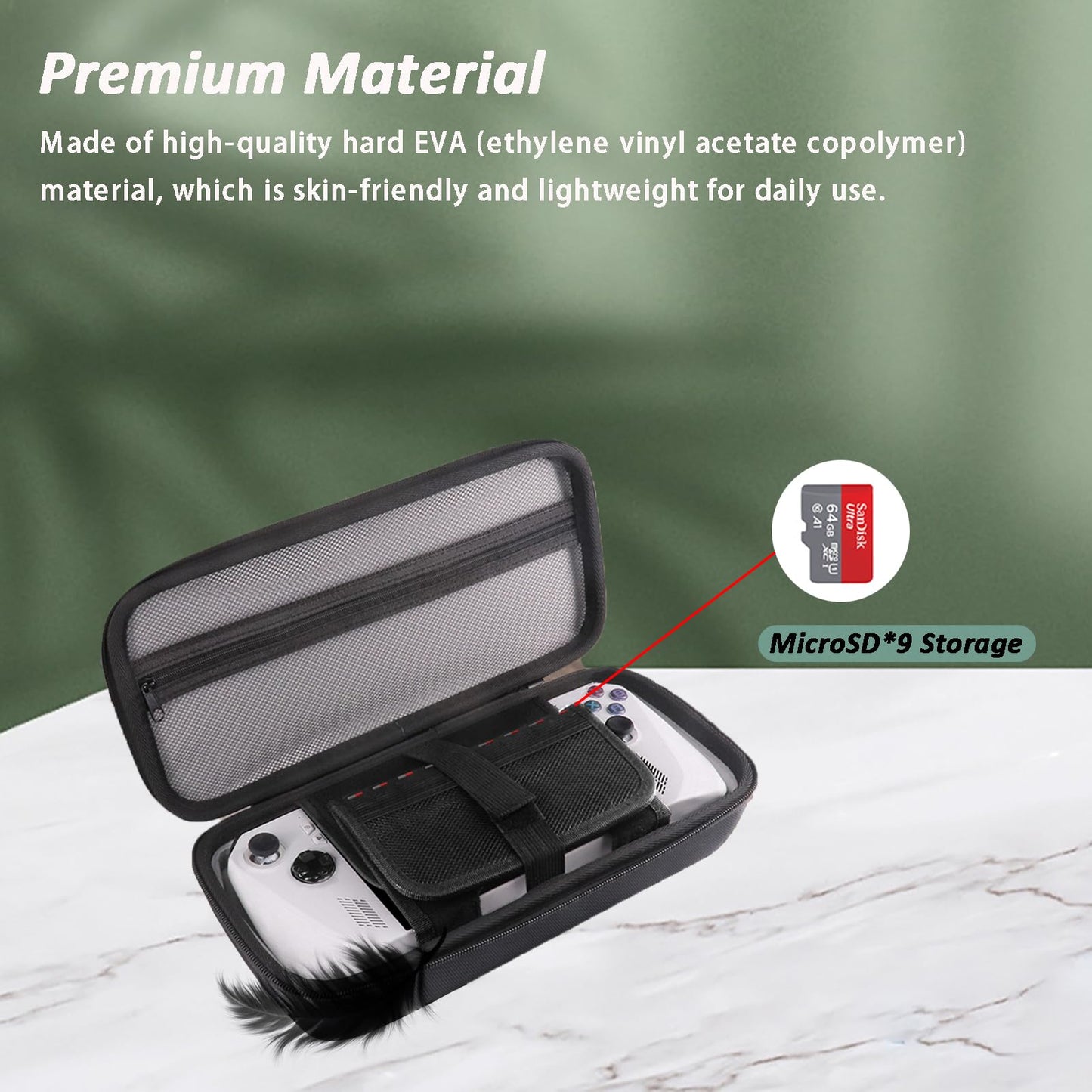 Miimall Compatible with Asus ROG Ally X 2024/ROG Ally 2023 Storage Case|Large Capacity Portable Carrying Full-Body Protective Storage Bag Case for Asus ROG Ally X/Asus ROG Ally Console (Black)