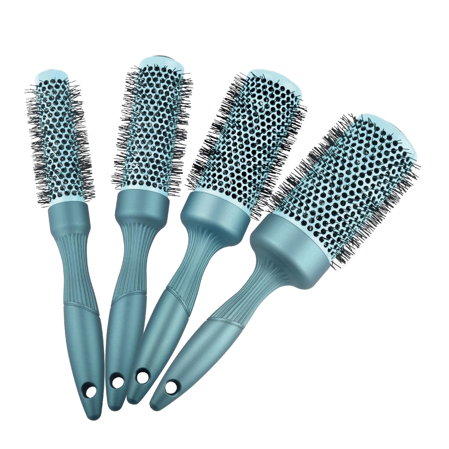 5pcs Round hair Brush Set for Blow Drying Curling, Professional curly hair brushBrush Leaves Hair Shiny Heat Styling Brush 5 Different Sizes Works Very Well with The Blow Dryer