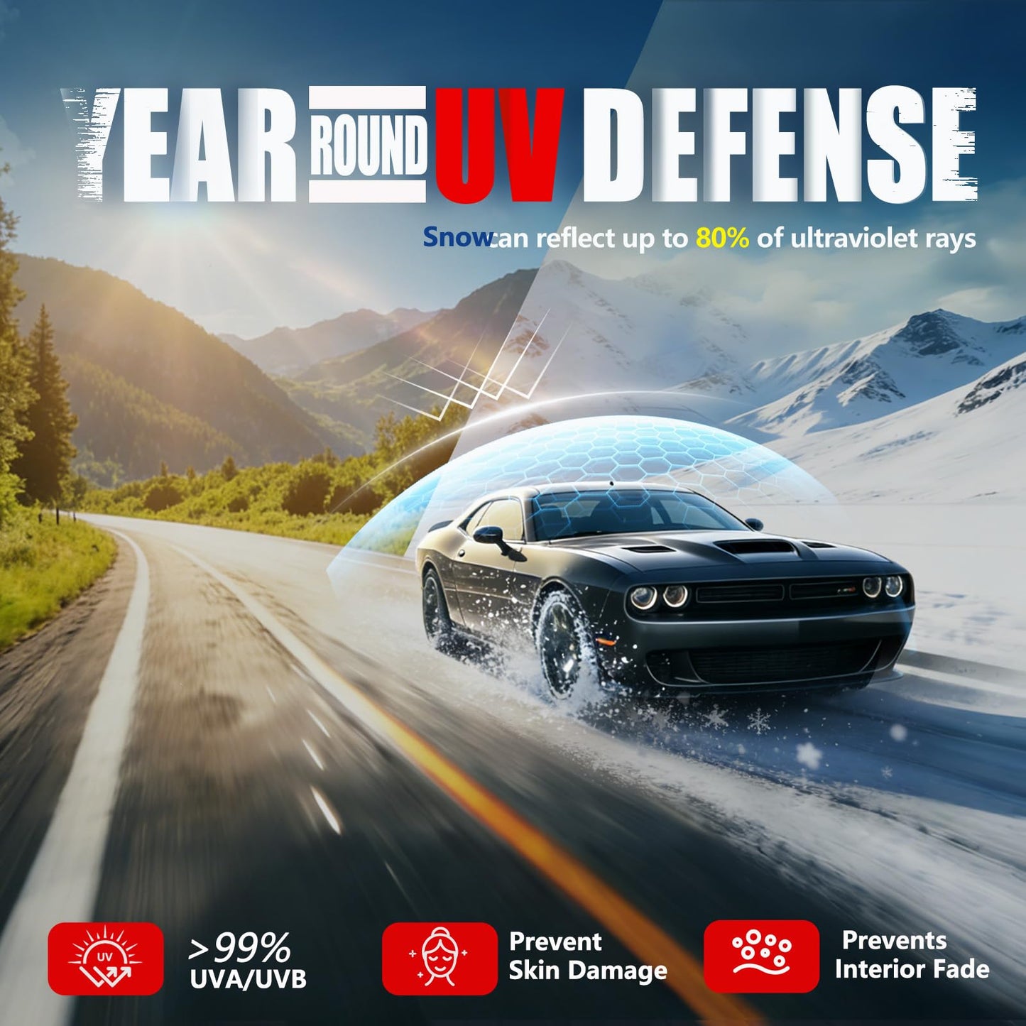 Vepagoo Ceramic Car Window Tint Film 5% VLT, 20" x20FT