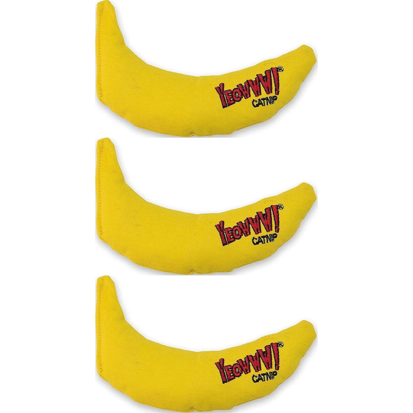 YEOWWW! DuckyWorld 100% Organic Catnip Leaf & Flower Cat Toy Banana 3 Pack