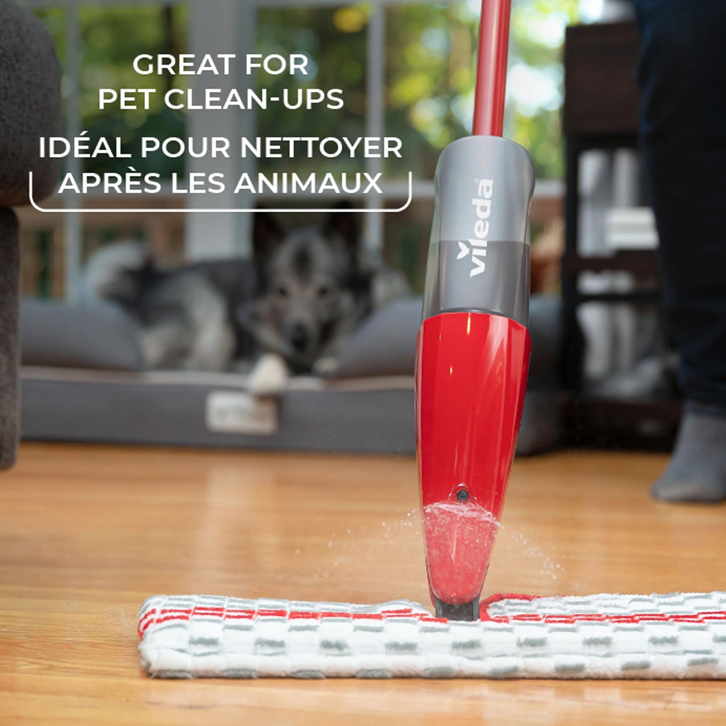 Vileda ProMist MAX Microfibre Spray Mop with 1 Extra Refill | Safe on All Floor Types | Choose Your Own Cleaning Solution | Machine Washable & Reusable Dual-Sided Microfibre Mop Head Replacement