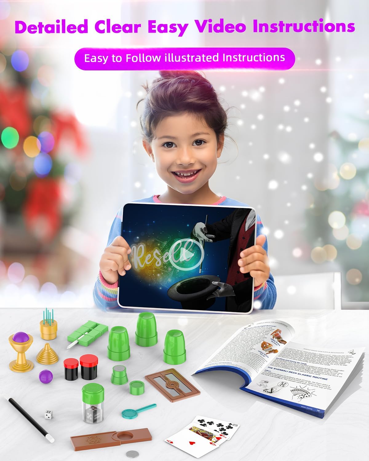AEROQUEST Magic Kit, Magician Set with 300+ Tricks, Wand, Instruction Manual and Video for Beginners, Ideal for Kids, Boys, Girls of 6 7 8 9 10 11 12 Years Old (Magic 300+ Kit)