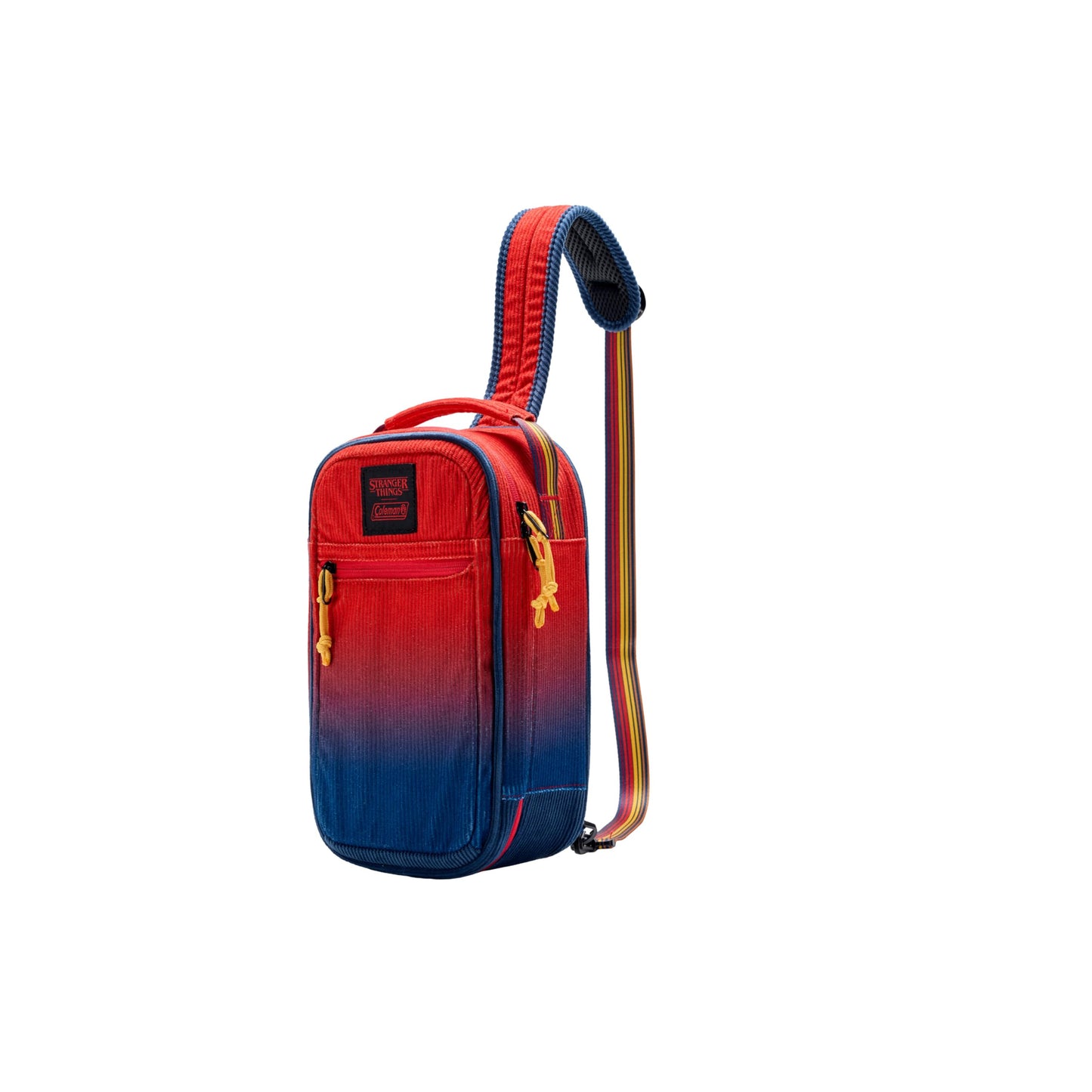 Coleman Stranger Things 6-Can Convertible Soft-Sided Cross-Body Sling Cooler, Red Fade