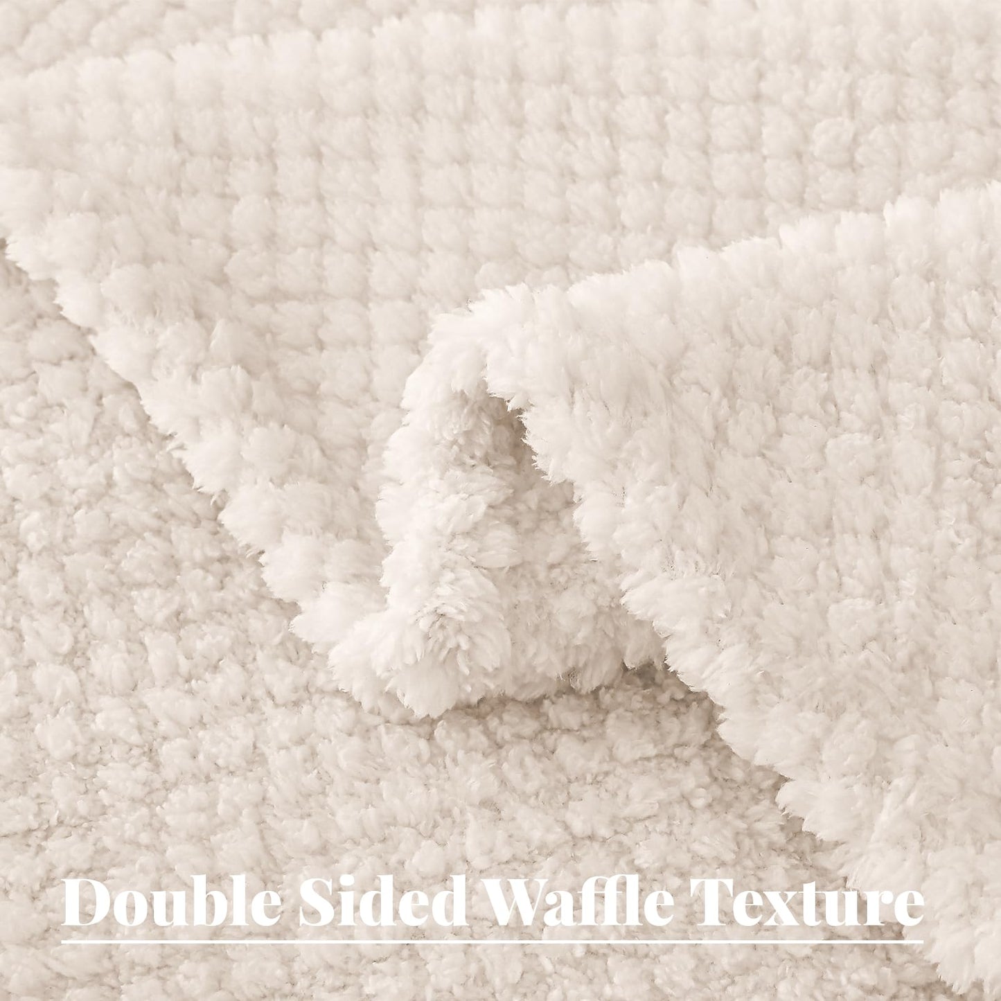 Whale Flotilla King Size Fuzzy Fleece Blanket for Bed, 90x104 Inch Fluffy Warm Soft Jacquard Blankets for All Season, Lightweight and Cozy, Ivory