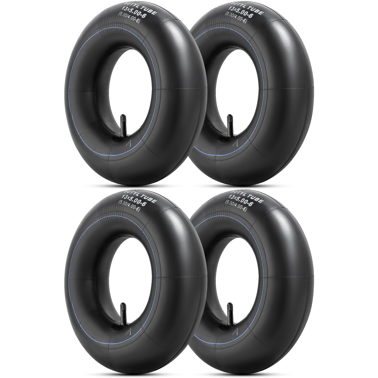4 PCS 13x5.0-6(5.0/4.0-6) Replacement Inner Tubes with TR13 straight Valve Stem Compatible with Wheelbarrows, Mowers, Hand Trucks and More 13x5.0-6, 5.0/4.0-6 Tire Tubes