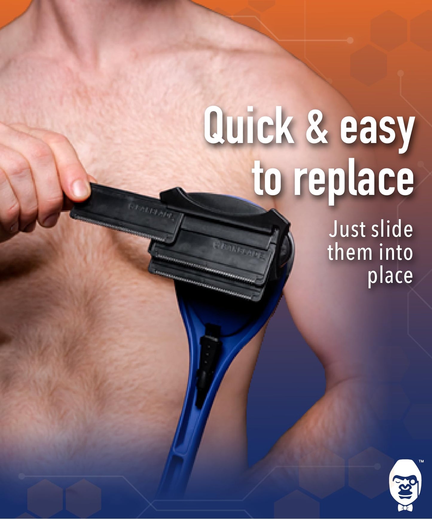 baKblade 2.0 Back Hair and Body Shaver Refill Cartridges for 2.0, 3.0 and 2.0 Elite Shavers - Dryglide Technology