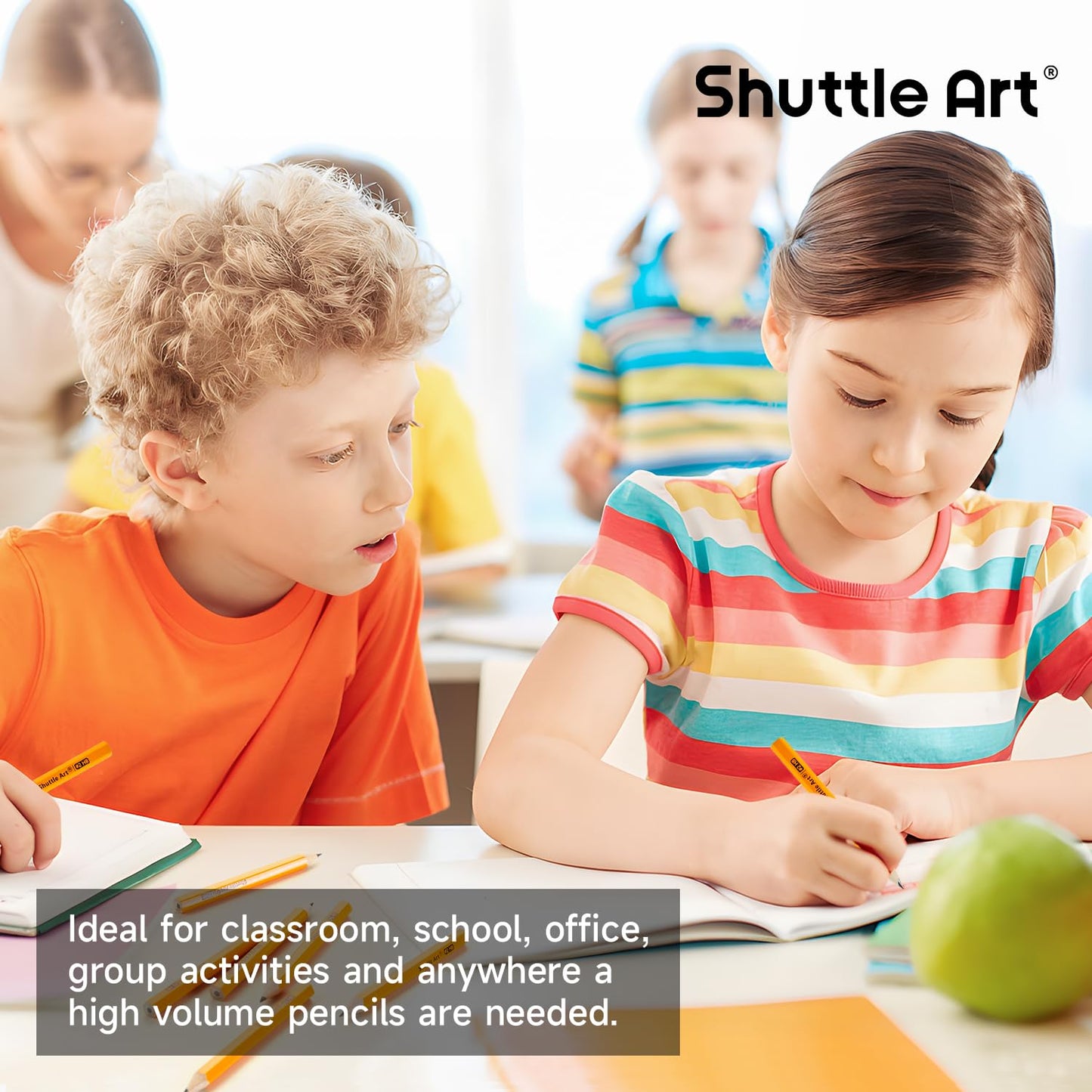 Shuttle Art 900 Pack #2 HB Golf Pencils, Wood-cased 3.5” Mini Pencils Bulk, Pre-sharpened Small Pencils for Kids Teachers Writing Marking Sketching, Classroom Essentials, Back to School Supplies