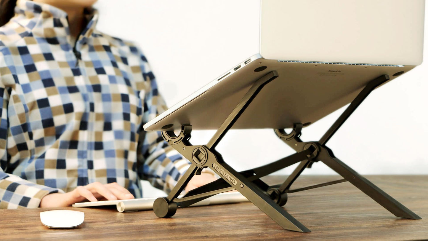 NEXSTAND K2 Laptop Stand for Desk, 8-Levels Adjustable Height Ergonomic Laptop Riser, Ventilated Computer Stand Holder Compatible with MacBook Air Pro, Dell, 10-17” Laptops