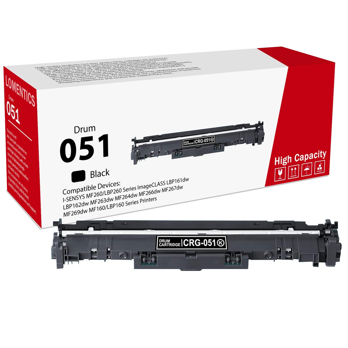 1-Pack 051 Drum Unit (No Toner Cartridge) : Cartridge 051 Black (2170C001) Replacement for Canon 051 ImageCLASS LBP161dw MF263dw MF264dw MF266dw Printer