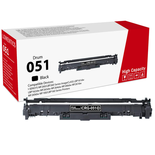 1-Pack 051 Drum Unit (No Toner Cartridge) : Cartridge 051 Black (2170C001) Replacement for Canon 051 ImageCLASS LBP161dw MF263dw MF264dw MF266dw Printer