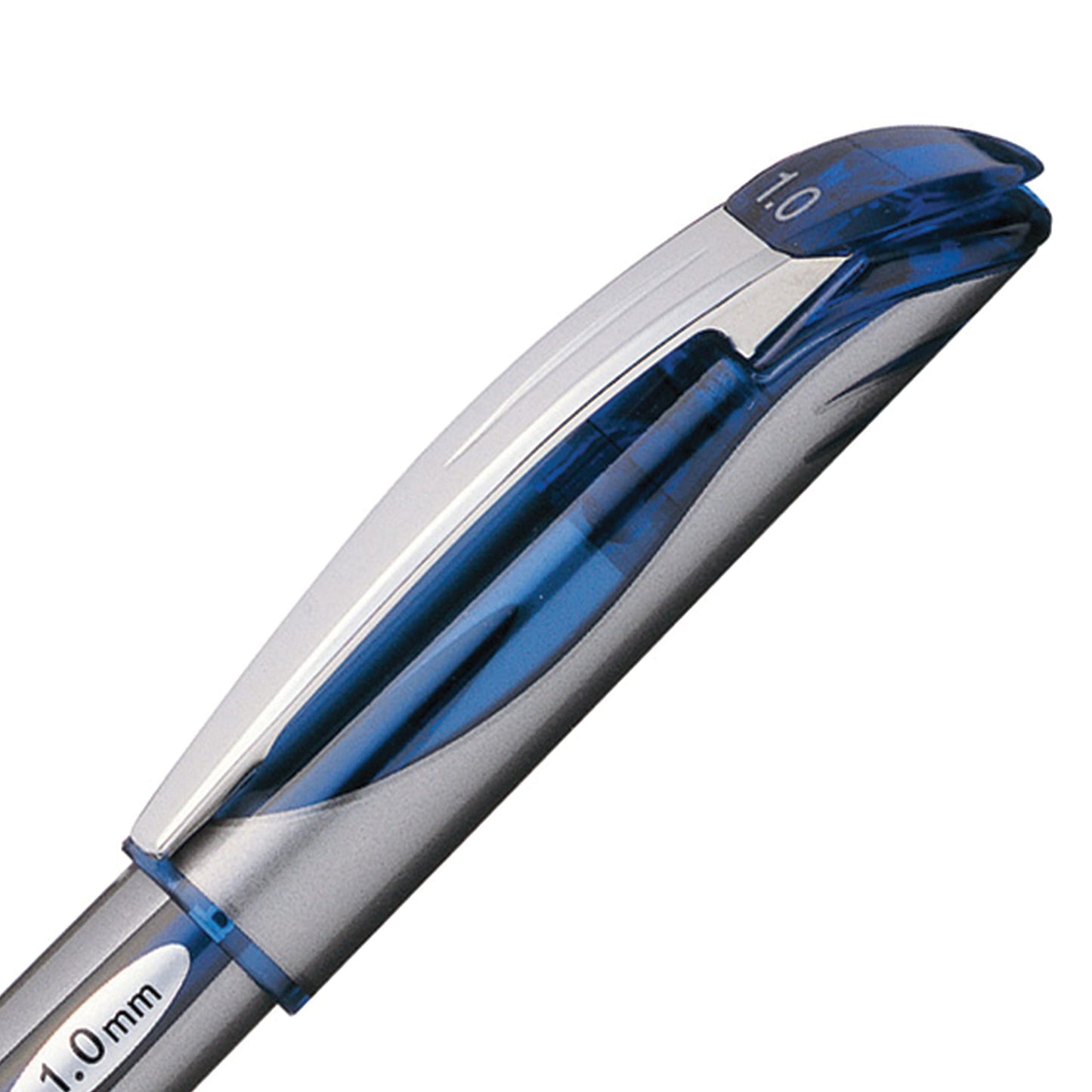 Pentel EnerGel Liquid Gel Rollerball Pen with Cap to Protect Pockets, Everyday Writing, Office Supplies, School Supplies, 1.0mm Bold Point, Blue Ink, BL60-C, Box of 12