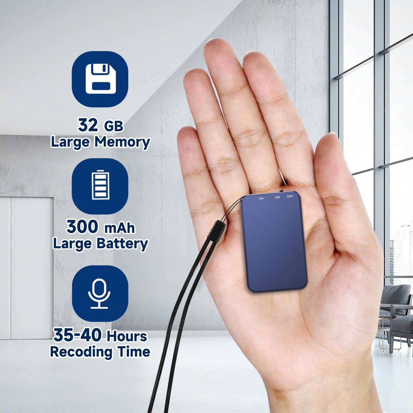 Vormooi 32GB Digital Voice Recorder - 1536KB Superior Sound Quality, Vormooi Premium Metal Voice Activated Recorder with 35Hrs Battey Time, Ideal for Interview Class Lecture Meeting (32GB)