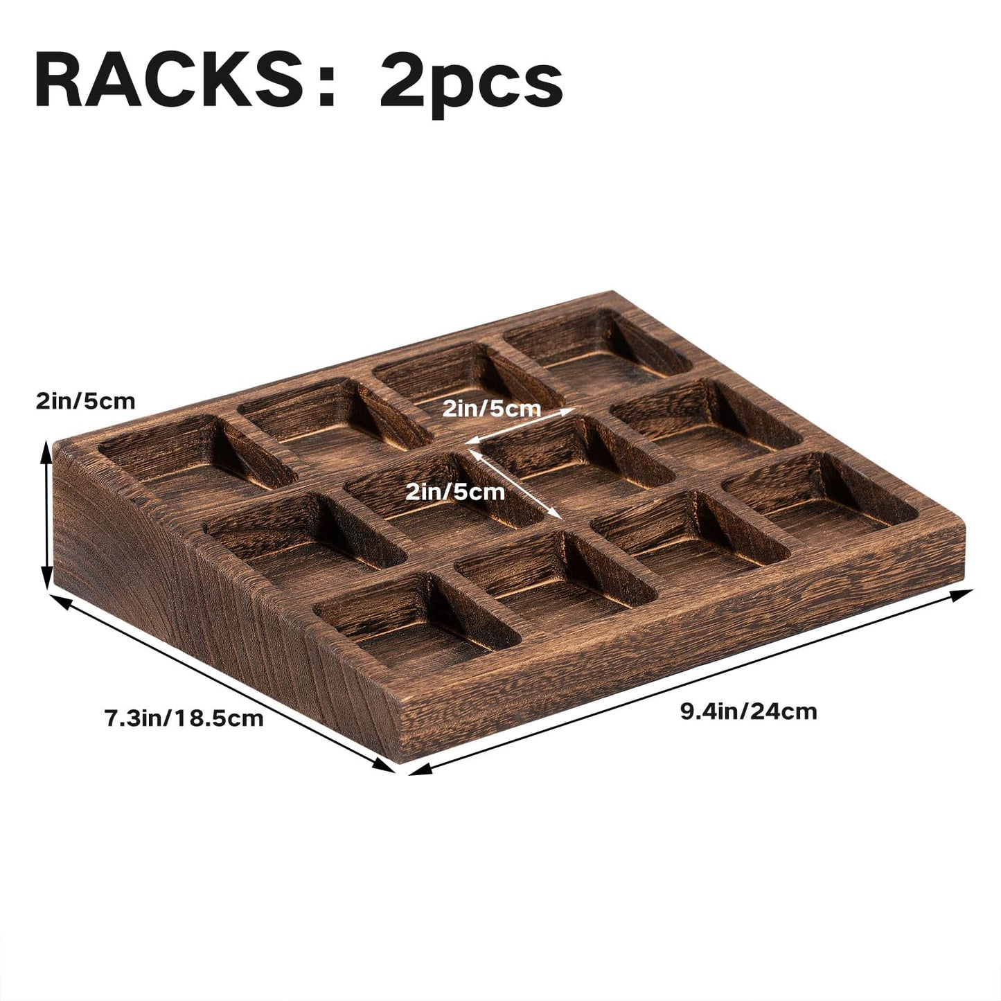 Yangbaga 2pcs Wood Spice Racks with 24pcs Spice Jars Glass Empty…